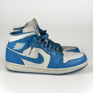 Air Jordan 1 Mid University Blue Whiteโ Mens Sneakers 554724-106 Size 12 2012